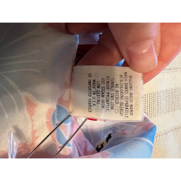 Vintage Ms Bond Volup Pastel Floral Polyester Blouse with Bow Detail - Picture 4 of 8